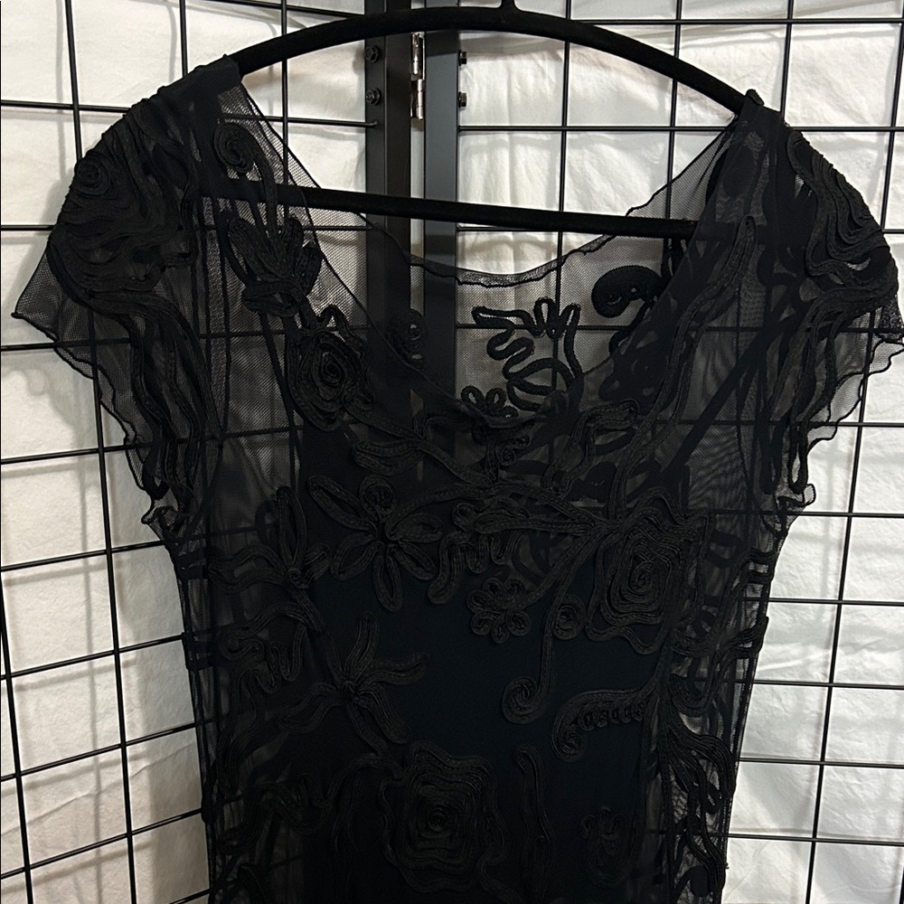 Chic Black Floral Lace Dress